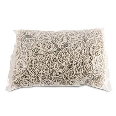 Abbildung von OFFICE PRODUCTS Gummibander Durchmesser: 30mm Farbe: Weiß/Gewicht: 1000g 1 kg/Haushaltsgummi Gummiringe Gummi/Kautschuk 60% / Gummis für Zuhause Büro Schule