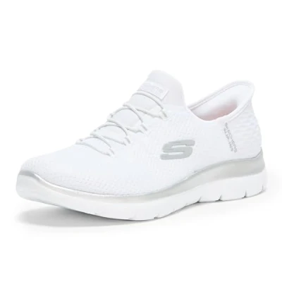 Abbildung von Skechers Damen Summits Fast Attraction Sneakers, White Mesh Silver Trim, 36 EU