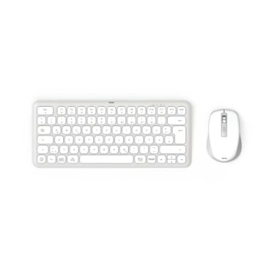 Abbildung von Hama Tastatur Maus Set kabellos (Multi Device und mit Bluetooth/Funk für PC, Smartphone, Tablet, klein, Batterien, leise Scissortasten, Multimedia Tasten, deutsches QWERTZ Layout)