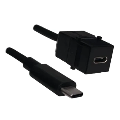 Abbildung von BACHMANN Keystone USB 3.1 Kupplung Typ C PD 60W Buchse/Stecker, 0,5 m
