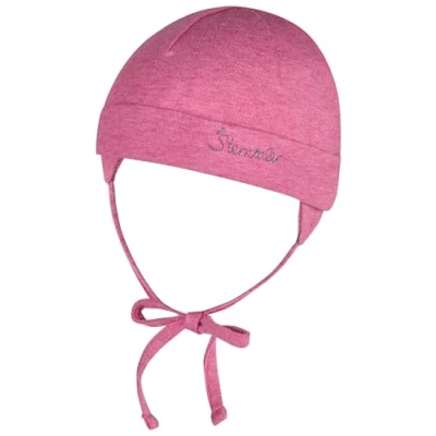 Abbildung von Sterntaler OCS Beanie Melange weiche Mütze aus Singlejersey (Bio) Unisex Kopfbedeckung mit Ohrenklappen Baby und Kinder Übergangsmütze zum Binden ab Geburt pink, Größe 35