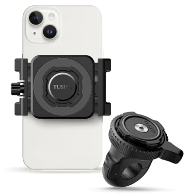 Abbildung von TUSITA Scooter Motorrad Spiegel Handy Halterung Kit Twist Lock Telefonhalterung und Universal Klemmadapter