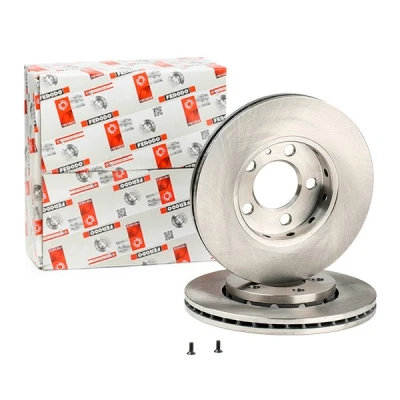 Abbildung von FERODO PREMIER Coat+ disc DDF927C Bremsscheibe 256 22 5 Belüftet beschichtet mit Schrauben VOLKSWAGEN: Golf 4, Fox Hatchback, Polo V Hatchback