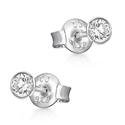 Abbildung von Materia Zirkonia Ohrstecker Silber 925 Ohr Schmuck zweites drittes Ohrloch 4mm SO 436 4