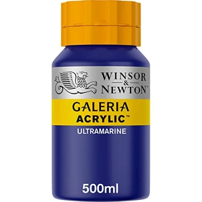 Abbildung von Winsor &amp; Newton 2150660 Galeria Acrylfarbe, hohe Pigmentierung, lichtecht, buttrige Konsistenz, 500 ml Topf Ultramarin