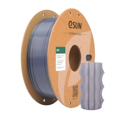 Abbildung von eSUN PET Filament 1.75mm, hohe Zähigkeit Filament, 1KG Spule (2.2 LBS) 3D Druck für Drucker (Transparentes Grau, 1KG)