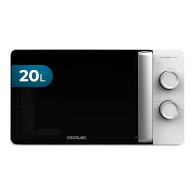 Abbildung von Cecotec Mikrowelle mit Grill Proclean 3010 Flatbed 20 l, 700 W, 6 Stufen, flacher Hohlraum für große Speisen, kompaktes und modernes Design, 3DWave Technologie perfektes Garen