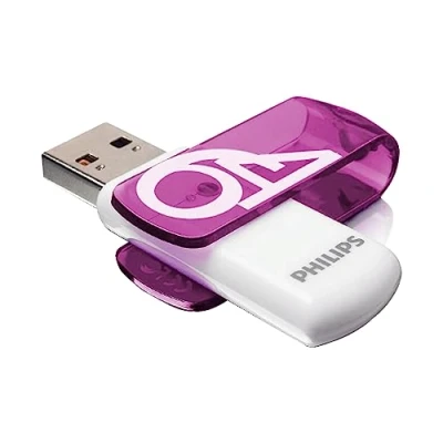 Abbildung von Philips Vivid Edition High Speed 2.0 USB Flash Laufwerk 64 GB mit Schwenkkappe für PC, Laptop, Computer Data Storage, Lesegeschwindigkeit bis zu 25 MB/s