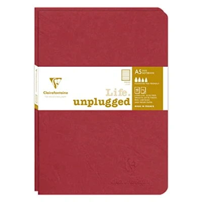 Abbildung von Clairefontaine 733172C Age Bag DUO Set aus 2 Notizheften 14,8x21cm , geheftet, 48 Blatt 90g, liniert Rot, 1