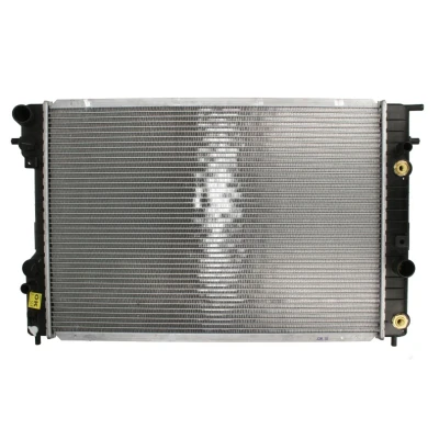 Abbildung von NRF 529689 Kühler, Motorkühlung Aluminium 653 445 30 mit Anbauteilen Kühlrippen gelötet OPEL: Omega B Saloon