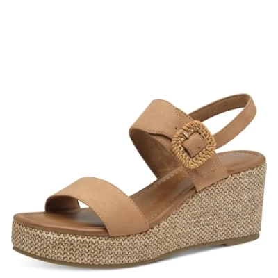 Abbildung von Marco Tozzi Keilsandalette, Damen, Größe: 38, Nougat Schuhe