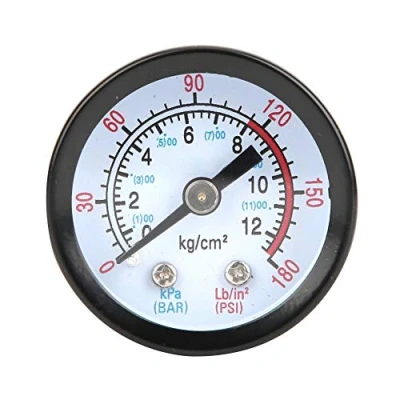 Abbildung von Luftkompressor Manometer, Druckluft Manometer 0 180 PSI, 12 Bar, Pressure Gauge Messgerät 42 mm Durchmesser für Schraubenkompressoren, Kolbenkompressoren