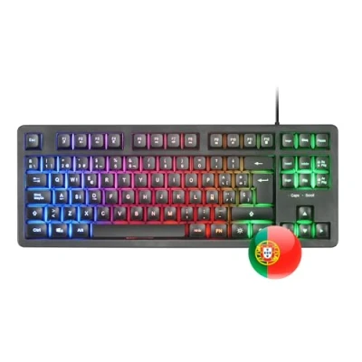 Abbildung von Mars Gaming MK023, Tastatur TKL, Hybrid H Mech Technologie, FRGB Regenbogenbeleuchtung, Anti Ghosting, Universelle Kompatibilität, Schwarz, Portugiesisch Sprache