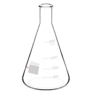 Abbildung von stonylab 1er Pack 2000ml Erlenmeyerkolben aus Glas, Schwere Wand und Schmalem Mund, Labor Kolben Erlenmeyer Flask mit Robustem Rand