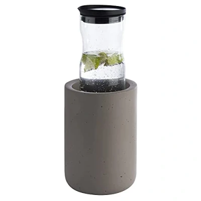 Abbildung von APS Flaschenkühler Element aus Beton mit möbelschonender Unterseite für 0,7 1,5 Liter Flaschen Ø 12/10 cm, Höhe 19 Grau