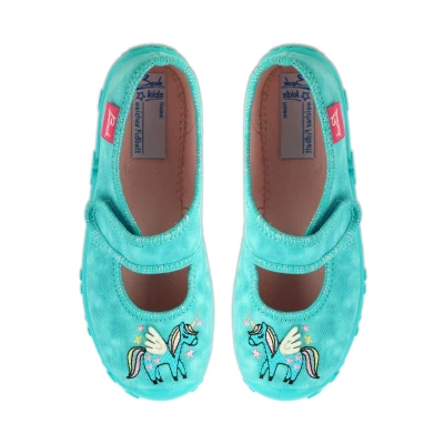 Abbildung von Beck Pegasus Hausschuh für Kinder, Größe: 26, Türkis Schuhe