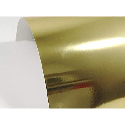Abbildung von Netuno 10x Spiegelkarton Gold einseitig bedruckt DIN A4 210 x 297 mm 225g Mirror Effekt Papier in Metallic Spiegel Deko Karton mit