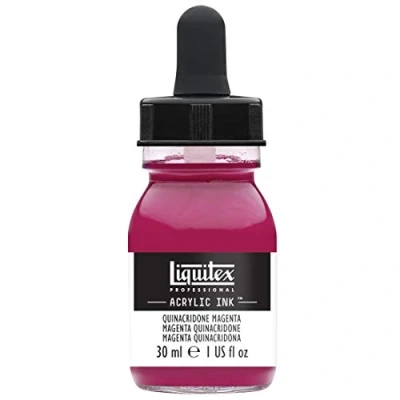 Abbildung von Liquitex 4260114 flüssige Professional Acrylfarben Ink, Tusche, 30 ml, hochpigmentierte Airbrushfarbe, quinacridone magenta