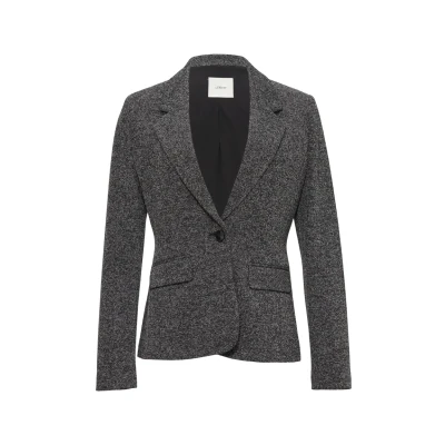 Abbildung von s.Oliver BLACK LABEL Schmal Geschnittener Blazer aus Interlockjersey schwarz 40