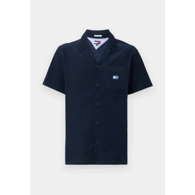 Abbildung von Tommy Jeans CAMP Shirt Hemd, Herren, Größe: XXL, Dark night navy