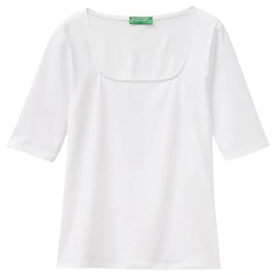 Abbildung von United Colors of Benetton Damen 3903d4014 T Shirt, Weiß, Small