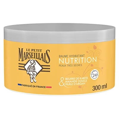 Abbildung von Le Petit Marseillais Feuchtigkeitsbalsam Nutrition (300 ml Tiefe) Körperbalsam für sehr trockene Haut Komfort 24h Körperpflege mit Sheabutter, Süßmandel &amp; Arganöl