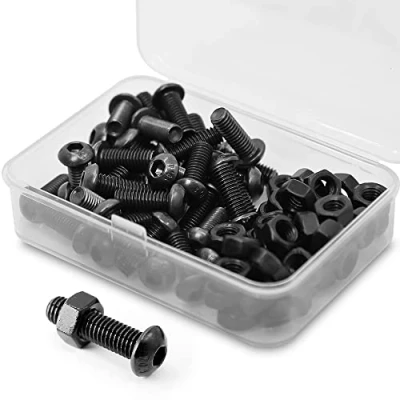 Abbildung von (40 Sätze) M6 x 16mm Schrauben und Muttern Set Halbrundkopf Innensechskantschrauben 10,9 Grade legierter Stahl Vollgewinde