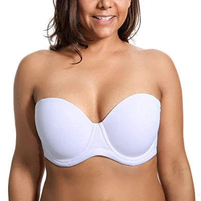 Abbildung von DELIMIRA Damen Trägerloser BH Bügel mit geformte Cups Weiss 85C