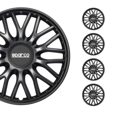 Abbildung von Sparco Satz Radzierblenden Roma 14 Zoll Grau/Schwarz