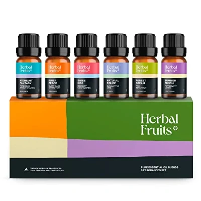 Abbildung von Aerosoul® Ätherische Öle Set HERBAL FRUITS, Duftöl für Diffuser 6(10 ml), Aromatherapie Öle, 100% Duftmischungen, Aroma Öl, Premium Qualität