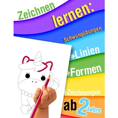 Abbildung von Zeichnen lernen: Linien, Formen, Zeichnungen Schwungübungen ab 2 Jahre: Vorschule Aktivitätenheft: für Feinmotorik &amp; Augen Hand Koordination