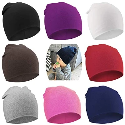 Abbildung von DRESHOW 8 Stücke Unisex Mütze Hut Junge Frühling Mützchen Kleinkind Wendemütze Jersey Slouch Beanie Bekleidung Infant Kindergarten