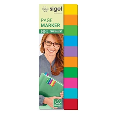 Abbildung von SIGEL HN684 Haftmarker Folie, 500 Mini Streifen, 10 Farben im Format 12,5 x 44 mm