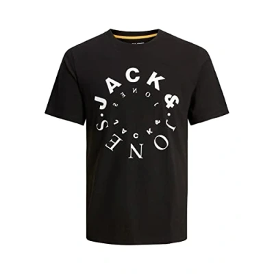 Abbildung von JACK &amp; JONES Herren Rundhals T Shirt JJWARRIOR Regular Fit S M L XL XXL, Größe:M, Farbe:Black Big 12242554