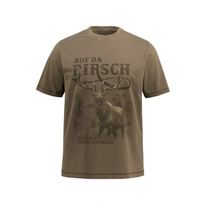 Abbildung von JP1880 À Manches COURTES, COL ROND ET Grand SUR LA Poitrine LOOK Vintage Inspiration Costume Traditionnel Bavarois Tshirt print, Herren, Größe: Large