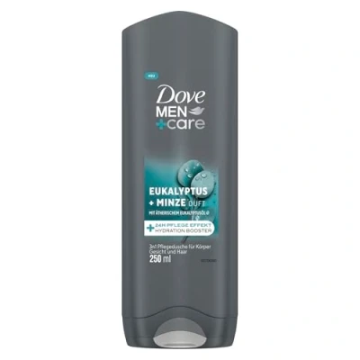 Abbildung von Dove Men+Care 3 in 1 Duschgel Eukalyptus + Minze Duschbad für Körper, Gesicht und Haar mit 24 Stunden Pflege Effekt 250 ml