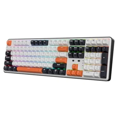Abbildung von Redragon K689 PRO Kabellose RGB Gaming Tastatur, 104 Tasten + 4 zusätzliche Hotkeys, mechanische Tastatur mit Hot Swap Sockel, 3 lagiger Geräuschdämpfung, runden PBT Tastenkappen, linearen Schalter