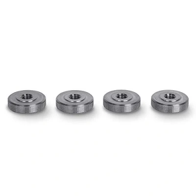 Abbildung von PrecisionGeek Edelstahl, Rändelmuttern M6 x 5 mm, quadratische mit 20 mm Durchmesser, Adapter, Rändelradsperre Packung 4 Stück