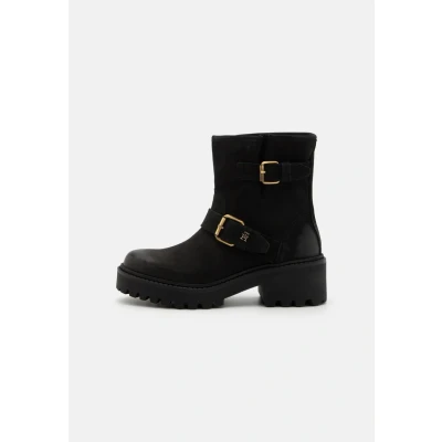 Abbildung von Tommy Hilfiger Double Buckle Plateaustiefelette, Damen, Größe: 36, Black Schuhe