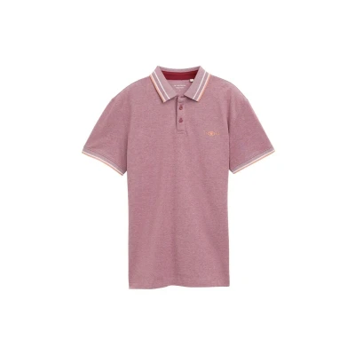 Abbildung von TOM Tailor MIT Stretch Poloshirt, Herren, Größe: Large, Deep red two tone