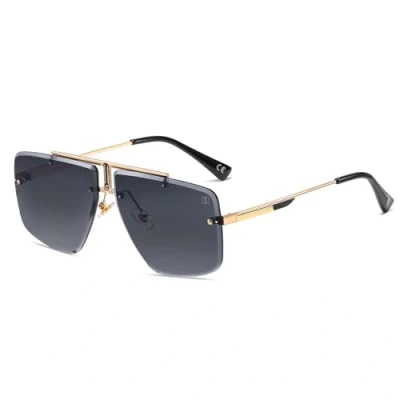 Abbildung von SHEEN KELLY Retro Quadratische Sonnenbrille für Männer Frauen Randlose Metall Mode Vintage