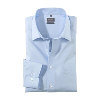 Abbildung von OLYMP Herren Businesshemd Langarm Luxor,Einfarbig,Comfort fit,New Kent,blau 15,45