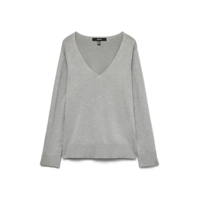 Abbildung von Vero Moda Vmsilje Vneck Strickpullover, Damen, Größe: XS, Medium grey melange