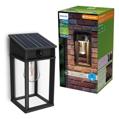 Abbildung von Philips LED Solar Außenwandlampe Geri UE Sensor, eckig, IP44