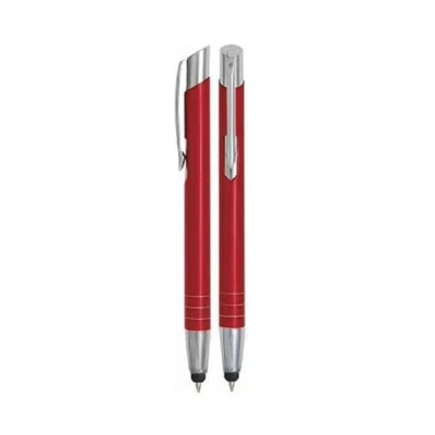 Abbildung von WPRO Toccara 2 er Set Kugelschreiber &amp; Eingabe Stift 2in1 Smartphone Tablet dünne 3D Touch Screen Stylus Pen Spitze Touchpen rot