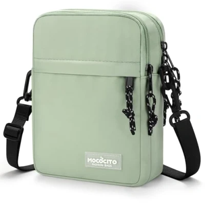 Abbildung von MOCOCITO Umhängetasche, Schultertasche für Herren, Kuriertasche aus Nylon, Messenger Bag Tägliches Leben Reise(Groß Avocado Grün)