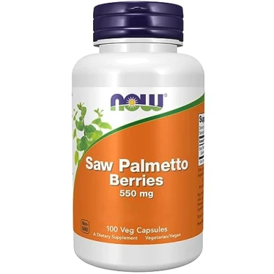 Abbildung von Now Foods Saw Palmetto Berries, Sägepalmefrucht, 550mg, 100 vegane Kapseln, Laborgeprüft, Sojafrei, Glutenfrei, ohne Gentechnik