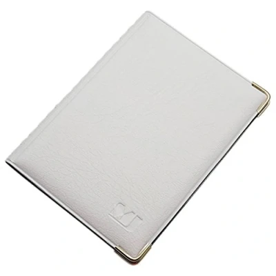 Abbildung von Exclusives Ausweisetui / Ausweishülle Kreditkartenetui mit Schutzecken aus Metall 4 Fächer MJ Design Germany Made in EU verschiedenen Farben und Designs (Design Weiß)