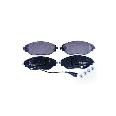 Abbildung von HELLA 8DB 355 021 971 Bremsbelagsatz mit integriertem Verschleißwarnkontakt Bremssattelschrauben VOLKSWAGEN: Golf 7, Passat B8 Variant
