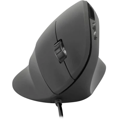 Abbildung von Speedlink PIAVO Ergonomic Vertical Mouse ergonomische vertikale Maus kabelgebunden USB, einstellbar bis 2400 dpi, 5 Tasten, für Büro, Home Office, schwarz